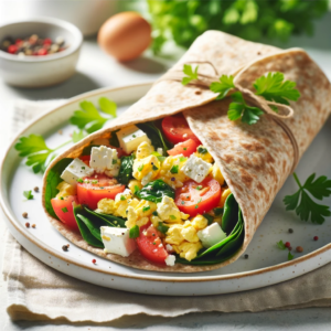 Mediterranean-Inspired Whole Wheat Breakfast Wrap